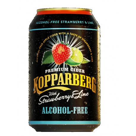 Kopparberg 0,0 Alcohol Free Strawberry & Lime Can 12x33cl.